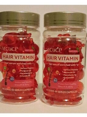 Hair Vitamin Leave-In Serum Capsules 40 Count 2 Pk Bundle Exp5/27